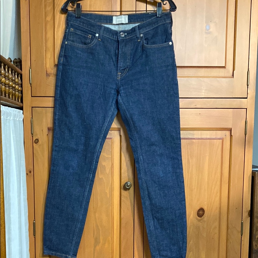 Everlane Blue Straight Leg Jeans with Classic Indigo Color and Smooth Texture